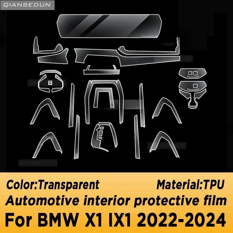 For BMW X1 IX1 2022-2024 U11 Gearbox Panel Navigation Screen Automotive Interior Protective Film Anti-Scratch TPU Accessories