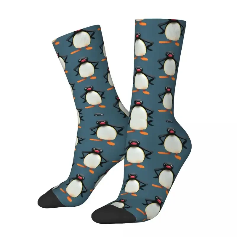 Y2K angry Pingu new official merch Penguin animal socks male mens women Spring Stockings printed