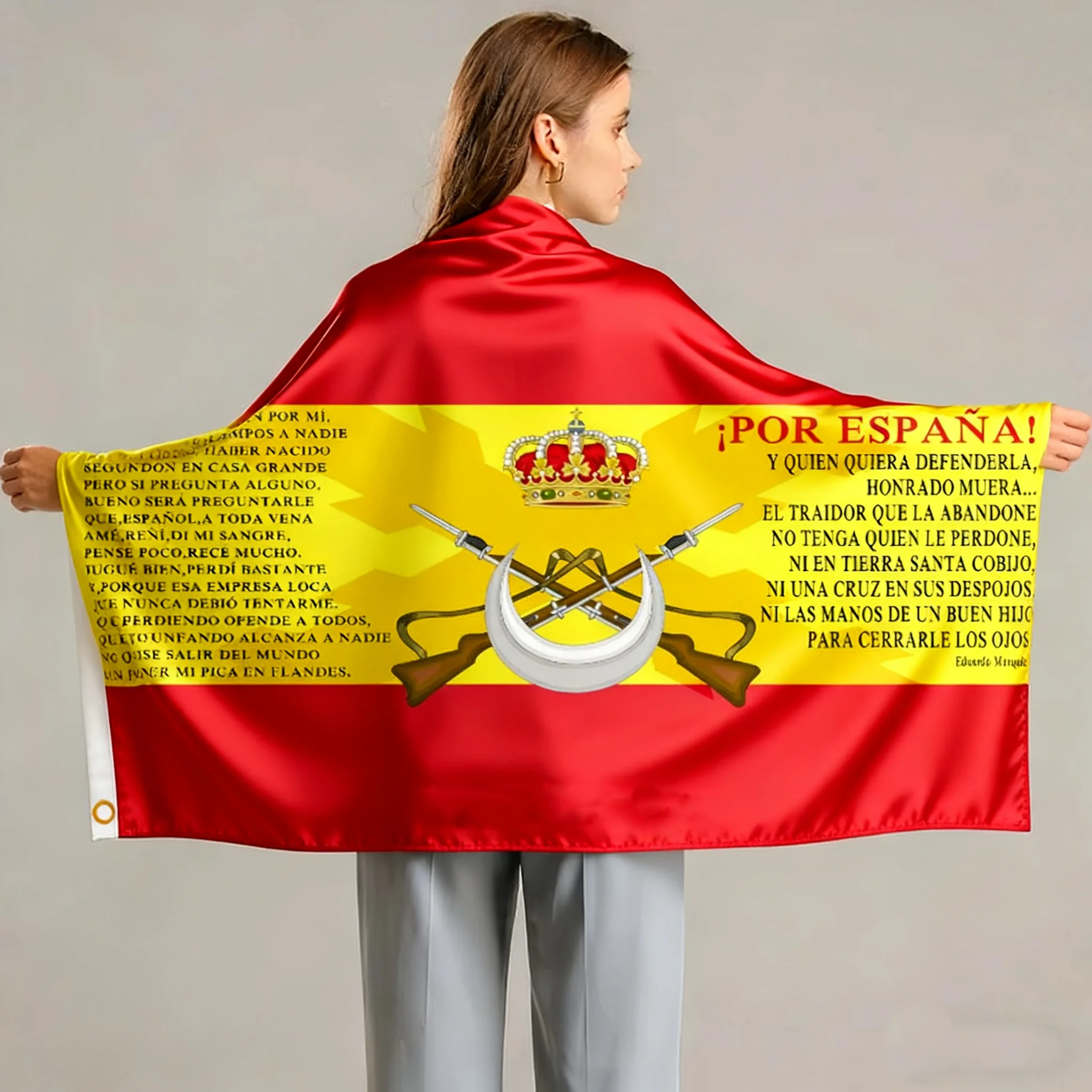 FLAGap 3x5FT Spain Flag with the Cross of Burgundy regular foreign legion spain armed forces army melilla 100D Polyester