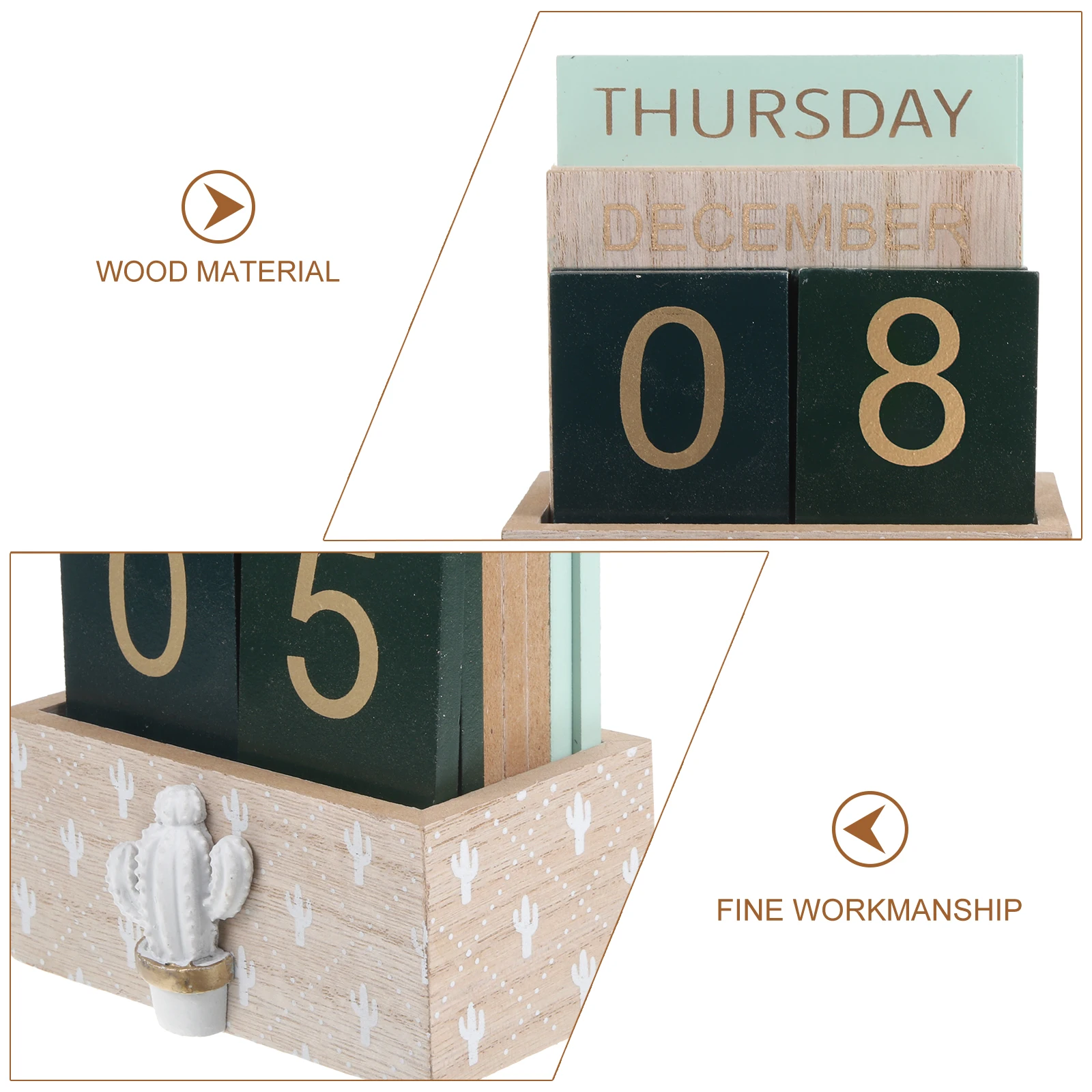 

Perpetual Calendar Desk Decorations Mini Date Blocks for Manually Rotate The Desktop