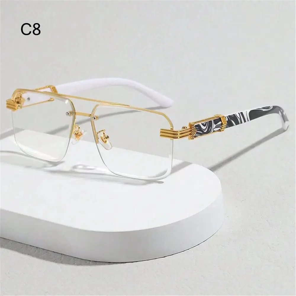 Vintage Square Rimless Sunglasses Men 2025 Luxury Frameless Sun Glasses for Women Gradient Shades UV400 Cutting Lenses Eyewear