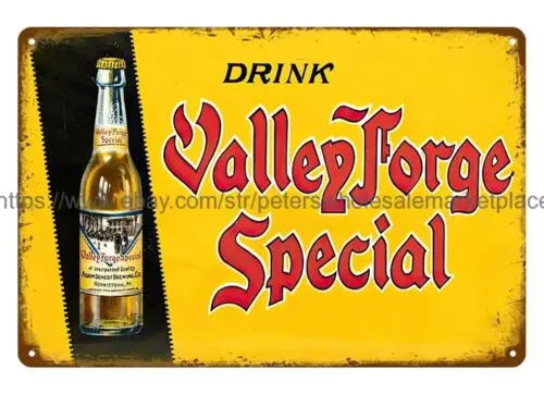 man cave wall restaurant pub Valley Forge Special Beer metal tin sign