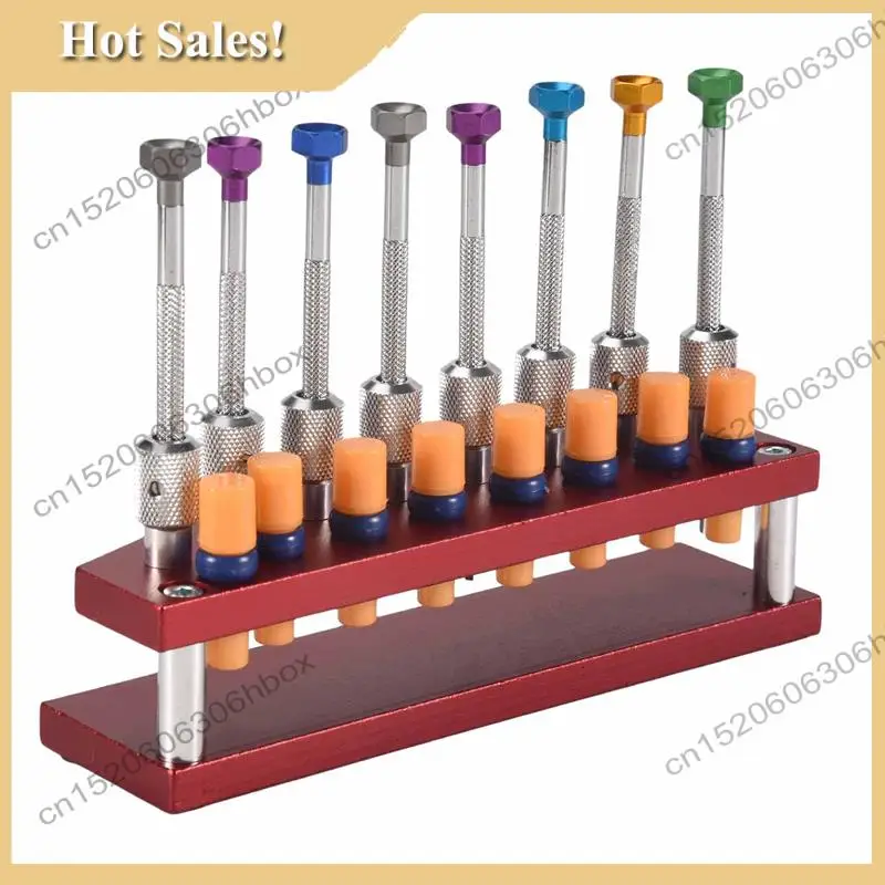 -HOPE 8-delige horlogeschroevendraaiers metalen standaardgereedschap voor horlogereparatie Horlogeschroevendraaierset