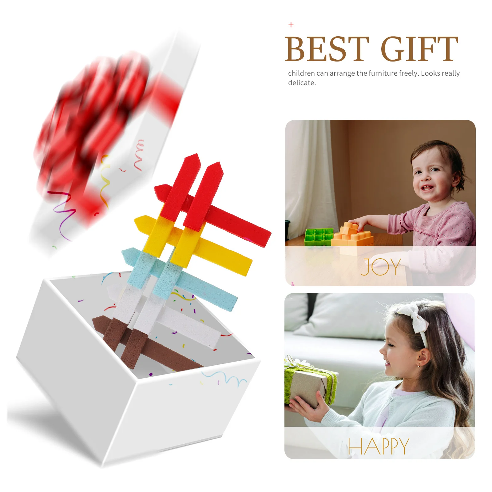 25 قطعة سياج خشبي مصغر ديكور منزل صغير حديقة الزينة أطفال الأطفال يلعبون لعبة صغيرة