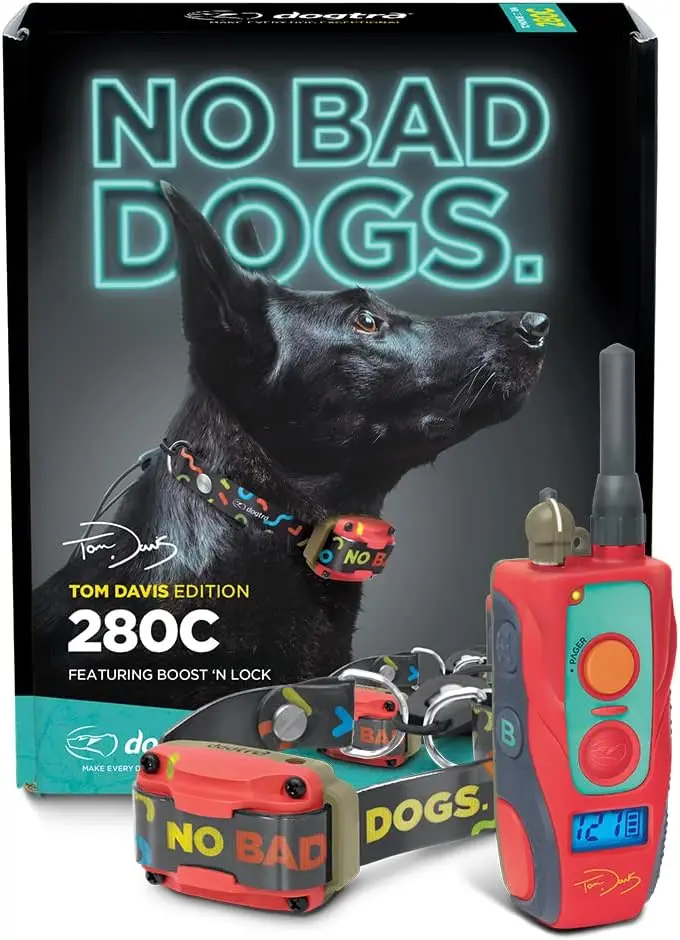 Tom Davis 280C Boost & Lock, Waterproof, 1/2-Mile Range Dog Training Collar with Remote, Rechargeable, 127 Level