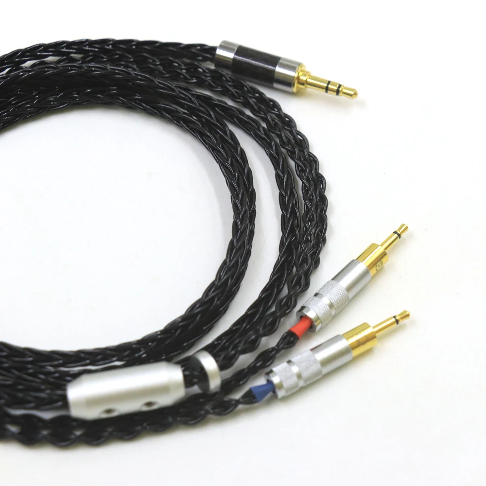 Sennheiser hd700用イヤホン延長コード、ヘッドフォンアップグレードケーブル、オスからオス、デュアル2.5mm、8コア、3.5 xlr、4.4