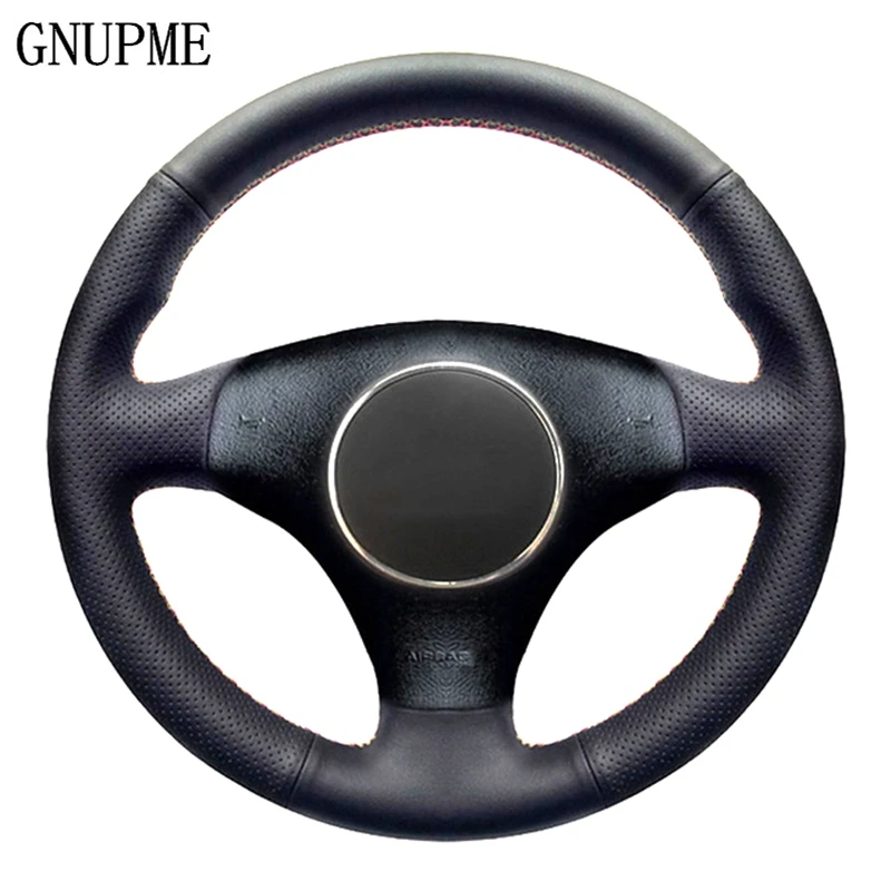 GNUPME Black Car Steering Cover Artificial Leather Auto Steering Wheel Cover for Audi A3 3-Spoke 2000-2003 Audi TT 1999-2005