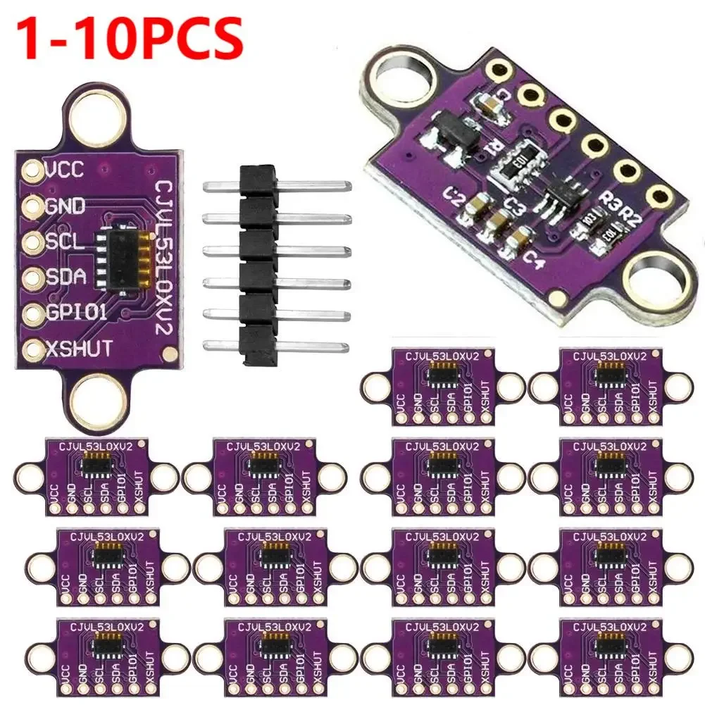 

1-10PCS VL53L0X Time-of-Flight (ToF) Laser Ranging Sensor Breakout 940nm GY-VL53L0XV2 Laser Distance Module I2C IIC with Pin