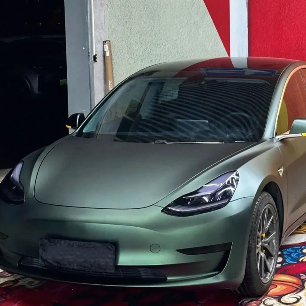 

Matte Emerald Green Car Wrap Film Auto Color Change Vinyl Film PVC Sticker PET Bubble Free Wrapping Car Accessories Auto Decals