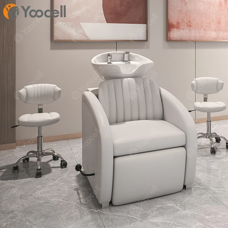 New design August series hair beauty salon washing furniture hairdressing shampoo chair and bowl for salon for sale