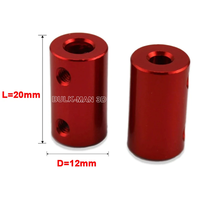 D12L20 Aluminum Rigid Shaft Coupling Motor Connector Coupler 2mm 2.3mm 3mm 3.17mm 4mm 5mm 6mm for Stepper Motor 3D Printer