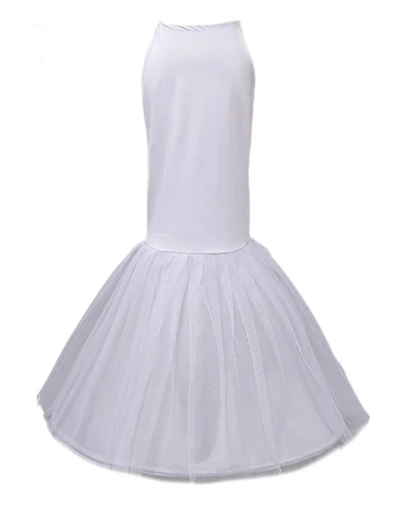 Anágua longa sereia para vestidos de casamento, saia Crinoline, branco e preto, 1 aros, novo