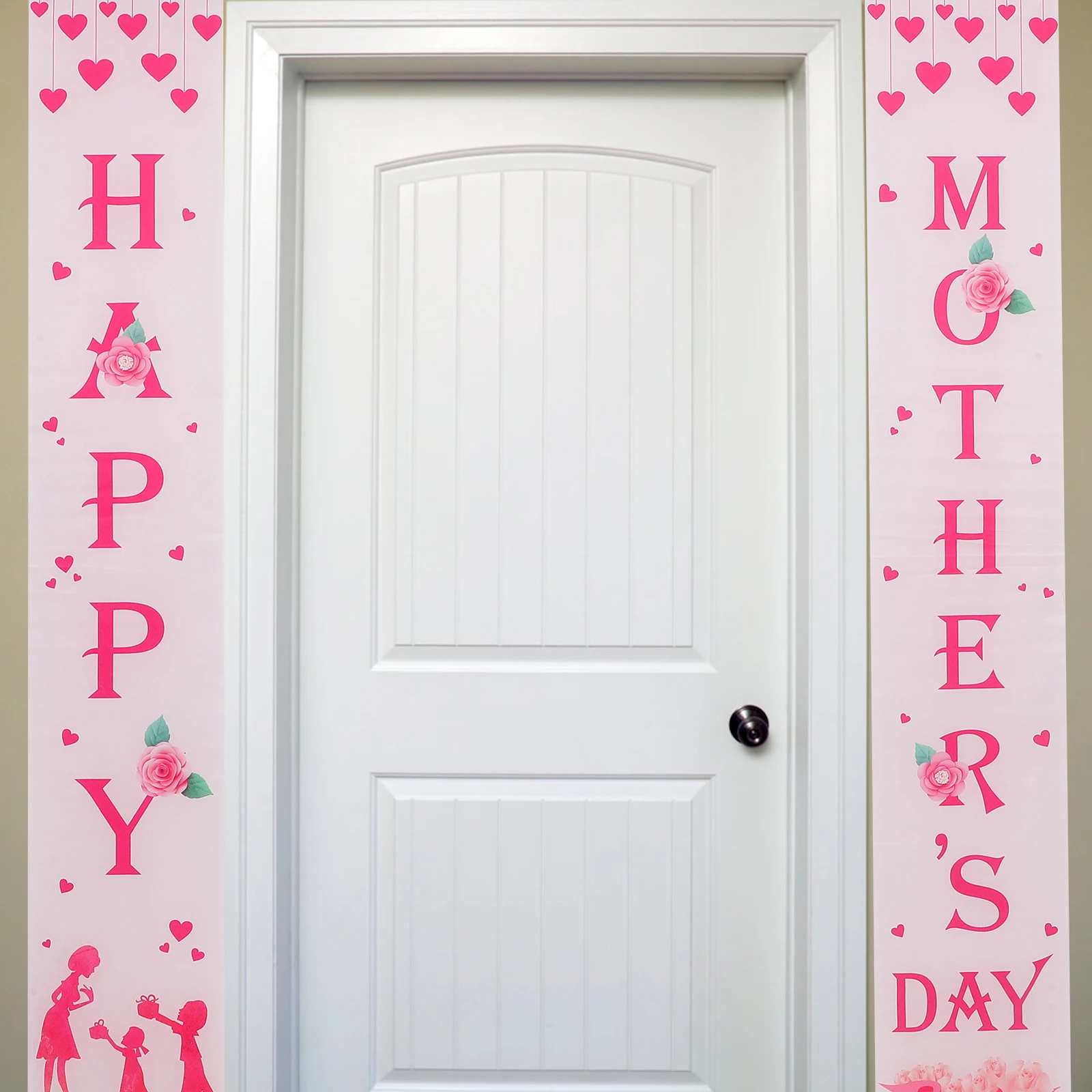 

1Pair Mother's Day Door Curtains Bright Colorful Party Door Banner Couplets Indoor Outdoor Party Supplies Photo Backdrop