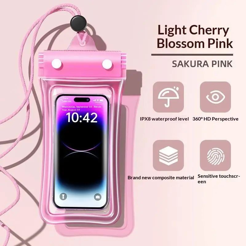Universal Waterproof Phone Bag 6 Inch Case with Touch Screen Function Armband Lanyard for Swimming Diving Water Sports