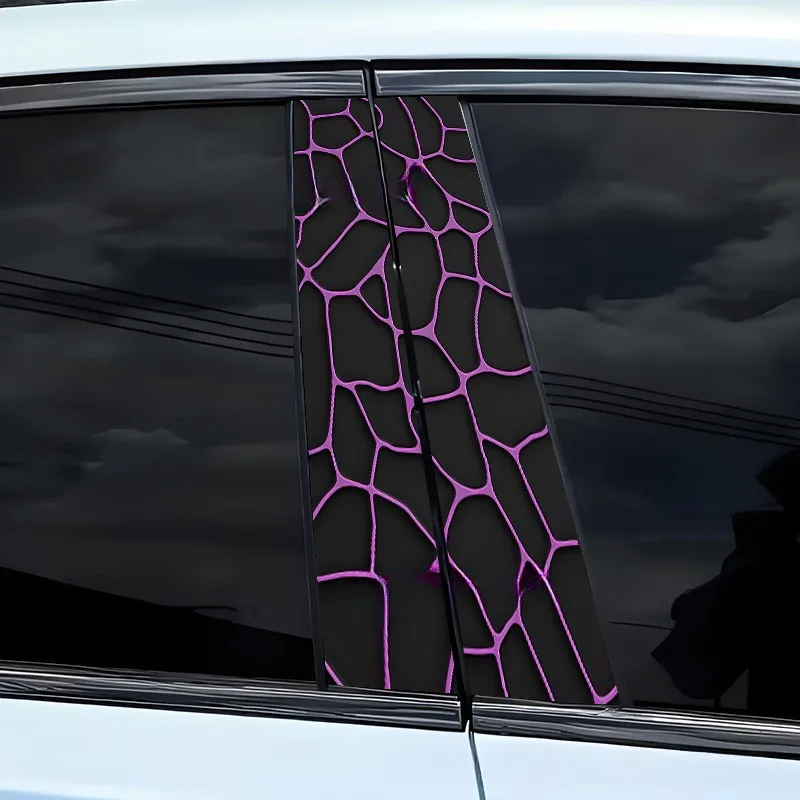 Car B Pillar Protective Sticker Featuring For HONEYCOMB Geometric Arrangement for All Weather Operational Reliability