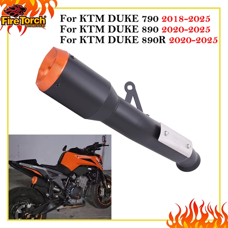 Motorrad-Auspuffanlage aus Edelstahl/CNC-Schalldämpfer mit Mittelrohr zum Aufstecken für KTM DUKE 790 890 890R 2018 - 2025