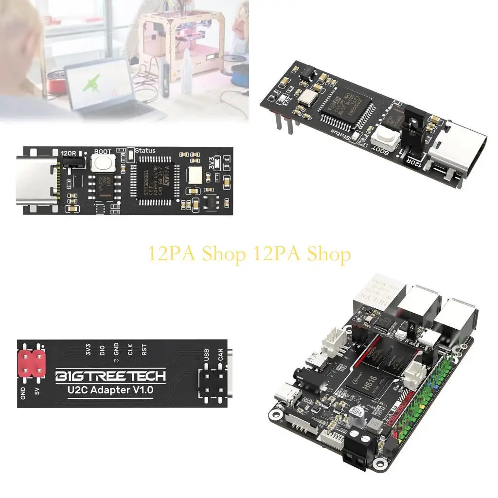 12PA U2C Module V1.0 Высокоэффективная плата расширения для BigTreetech-Pi v1.2 Can Bus