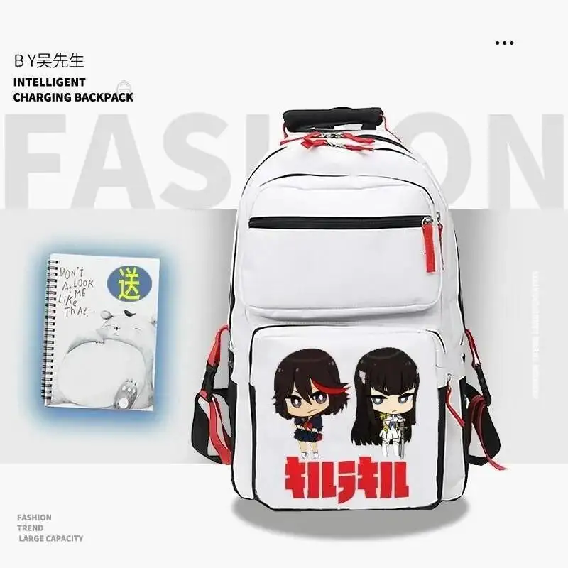 

Anime Game White Black Red Kill La Kill Kiru Ra Kiru Student Teens School Bags Backpacks