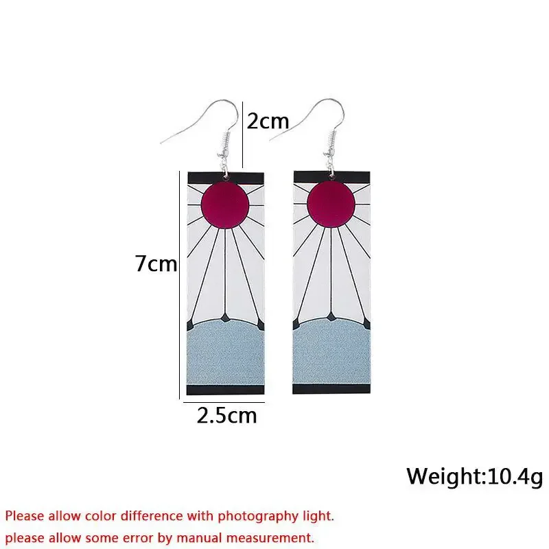 Fashion Acrylic Tanjiro Earrings Ghost Anime Cosplay Props Drop Long Earrings for Women Men Jewelry Accessories Gift