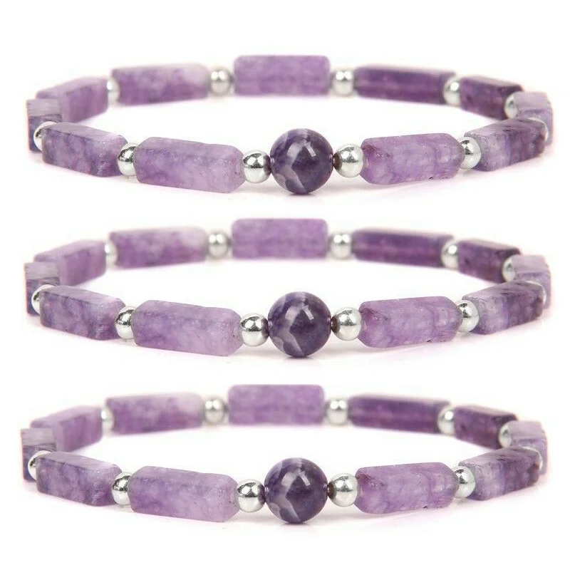 Amethyst Body-purify Slimming Bracelet Natural Amethyst Bead Energy Bracelets for Women Used To Relieve Fatigue Lose Weight Gift