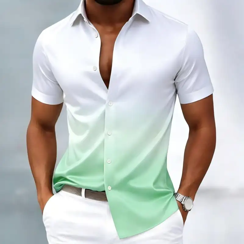 Men's Gradient Color Shirt Designer Casual Wear, Soft and Comfortable Autumn and Winter Fashion Casual Daily Holiday Summer and - Image 8
