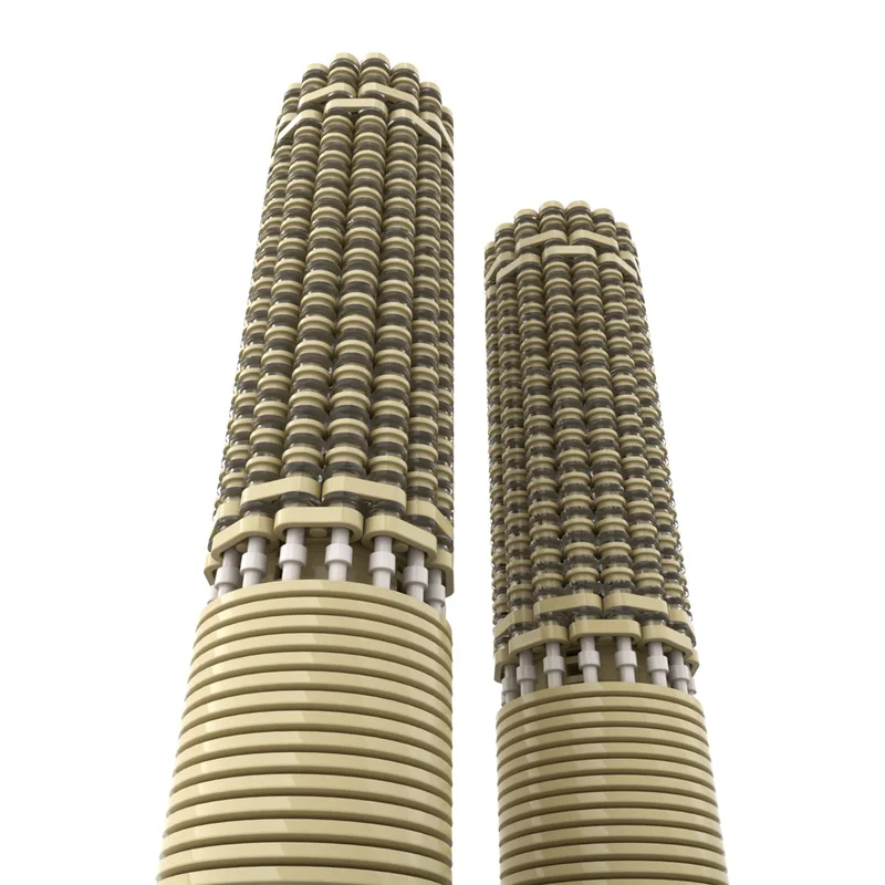 مخصص MOC اللبنات لعبة ناطحة السحاب سلسلة شيكاغو Waterfront City 1:800 مقياس نموذج 1560 قطعة هدايا العيد الإبداعية