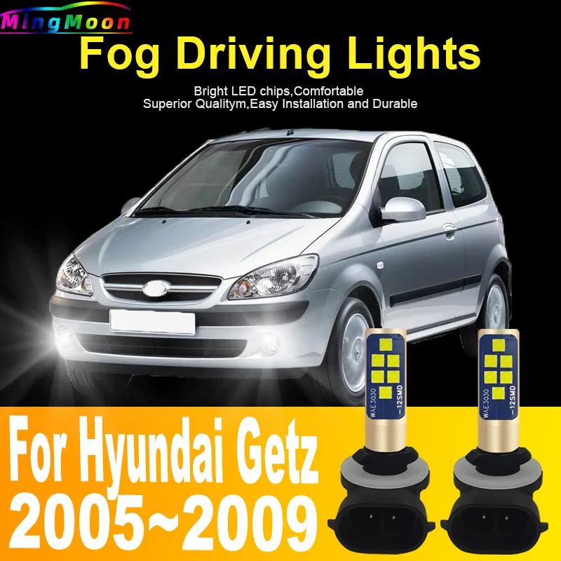 2x H27W2 881 Led Headlight Canbus No Error Car Bulb High Power H27 White Fog Light Diode Lamp 12v 55w For Hyundai Getz 2005~2009