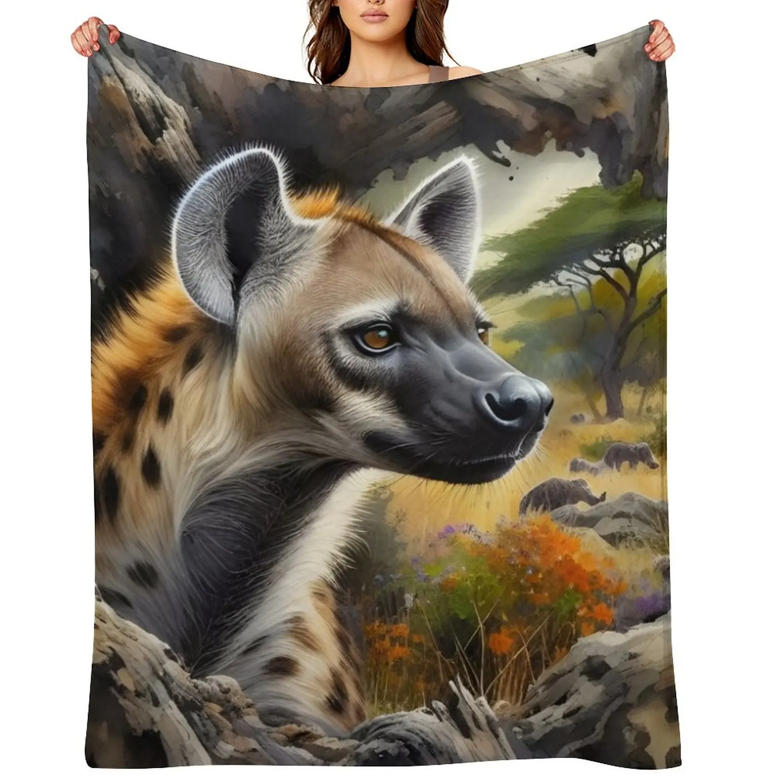 

Hyena animal Throw Blanket blankets and throws Sofa Quilt blankets ands Camping Blankets