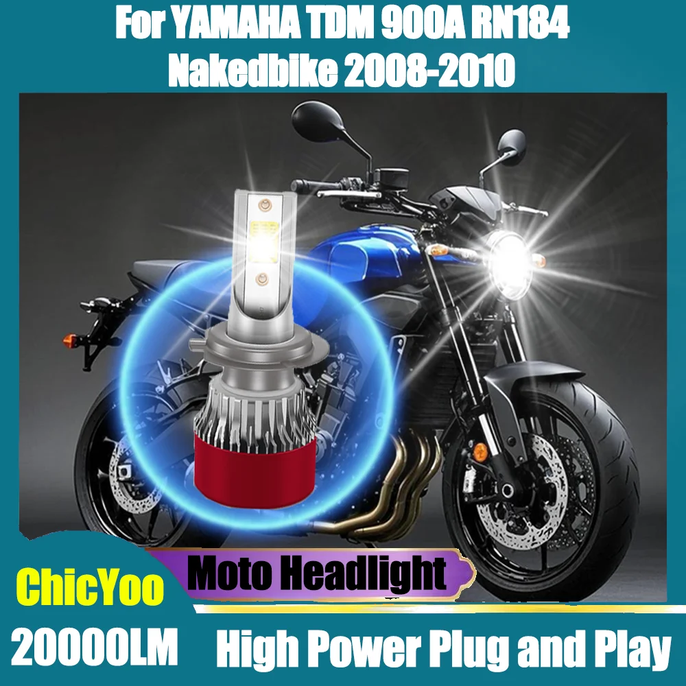 

H7 светодиодная фара 20000LM высокой мощности с Canbus 6000K белая мотоциклетная фара для YAMAHA TDM 900A RN184 Nakedbike 2008-2010