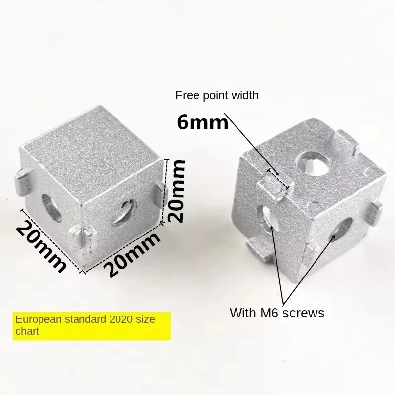 European Standard Profile Accessories, Two-Way Tee Connector, Three-Dimensional Angle Combination Box Connection, 20203040404545