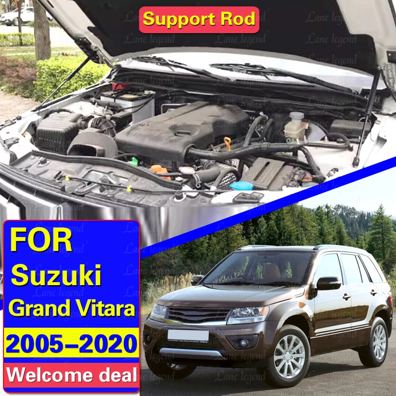 For Suzuki Grand Vitara 2005-2020 2Pcs Car Front Engine Cover Bonnet Hood Shock Lift Struts Bar Support Rod Arm Gas Spring