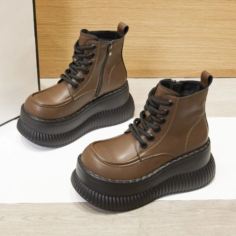 

Осенне-зимние ботильоны с круглым носком, непромокаемые, из искусственной кожи, акция, женские ботильоны, мода 2025 года, шикарные и элегантные женские короткие туфли