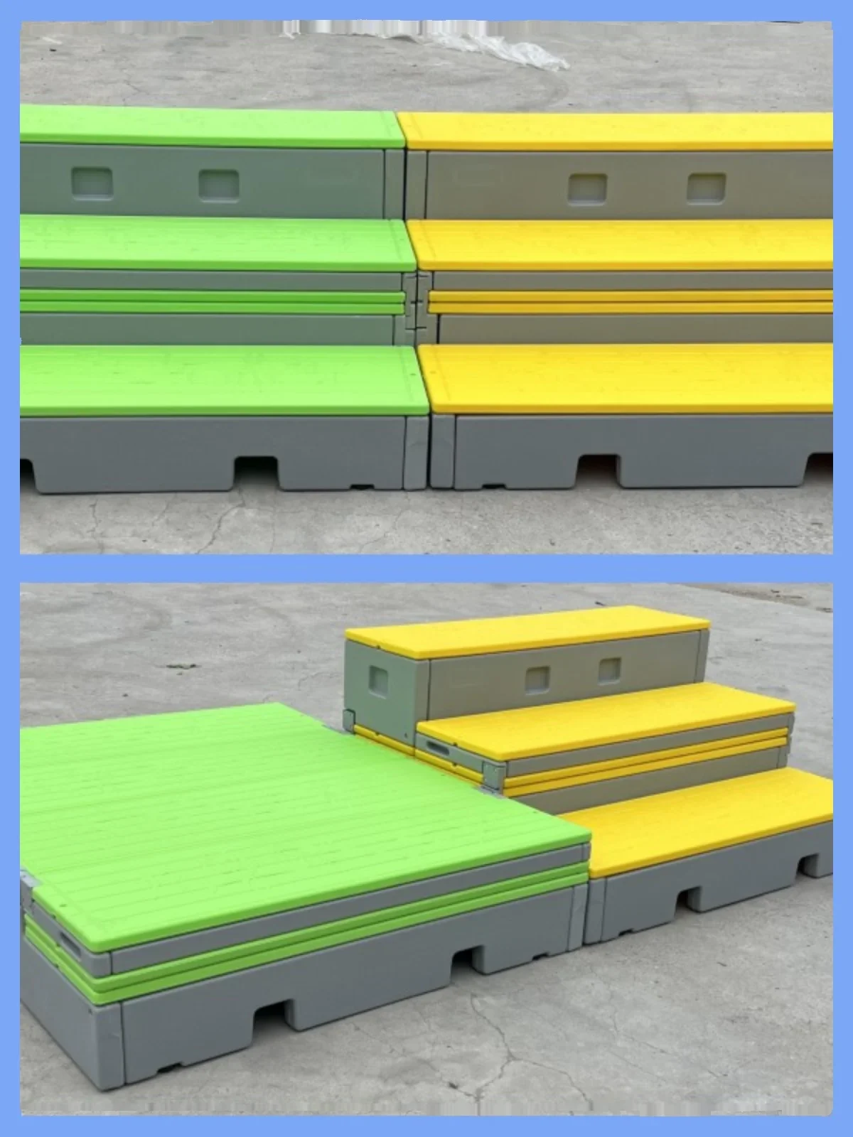 School new mobile flip folding steps School music classroom mobile three-layer dance steps PE plastic chorus table