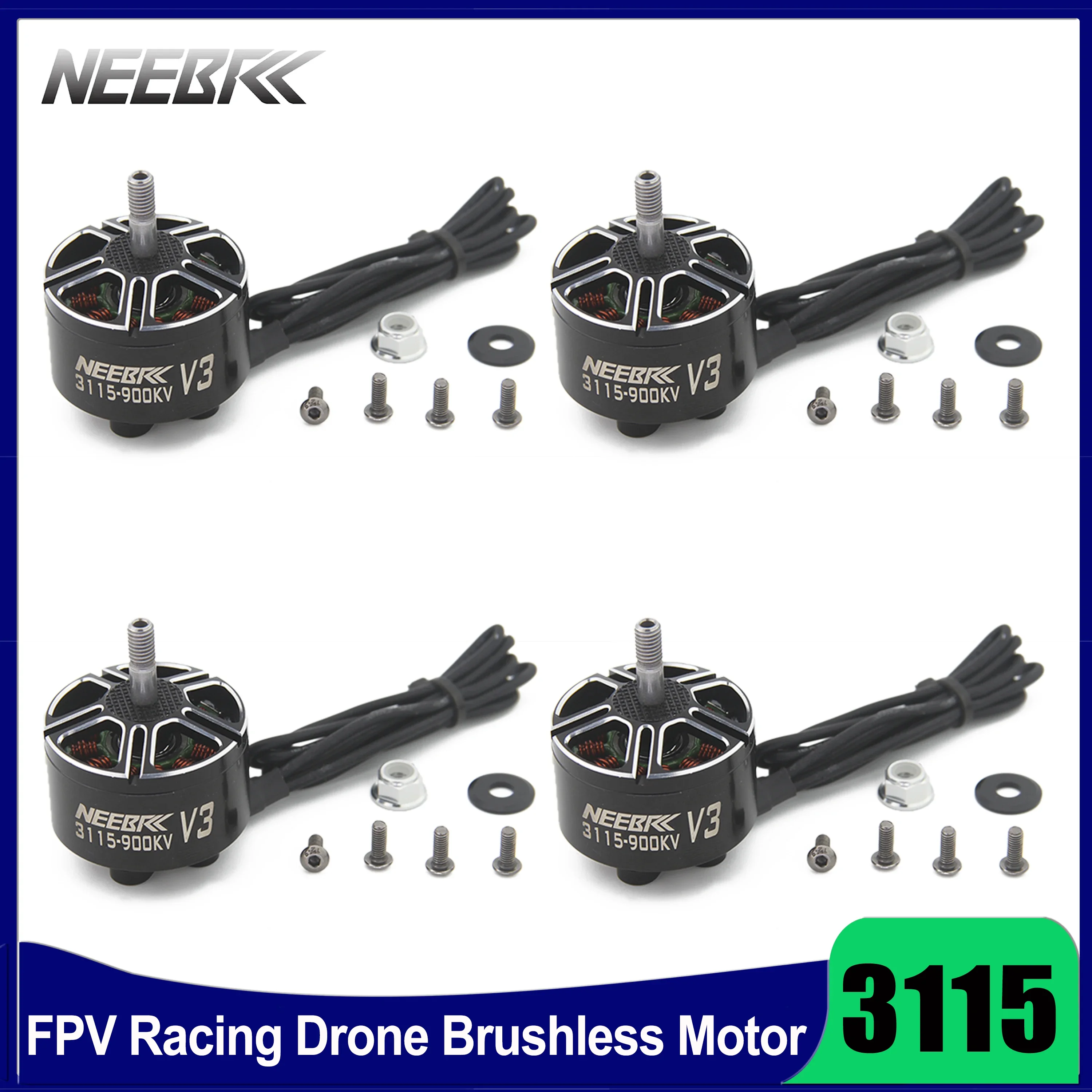 1/2/4PCS NEEBRC 3115 900KV 3-6S FPV Racing Drone Brushless Motor for RC Plane Mark4 V2 8/10 inch Long Range Freestyle Aircraft