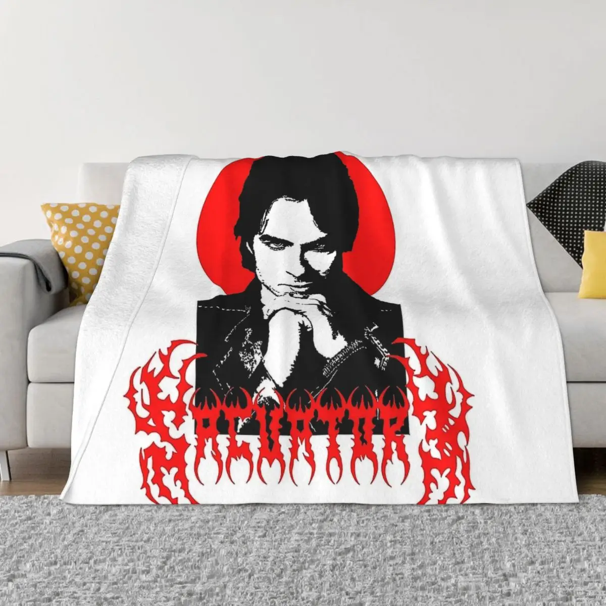 Vampire Diaries Vampire Chronicles Damon Salvatore Ultra-Soft Micro Fleece Blanket Black Flannel Blanket