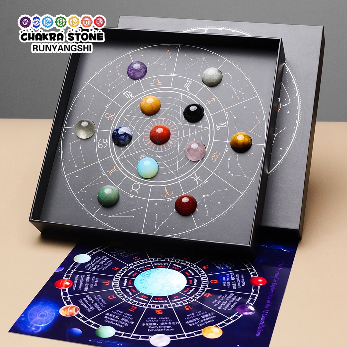 1PC Natural Twelve Constellations Style Gift Box Desktop Ornaments Home Decor Bedroom Decorative Halloween Christmas Gift