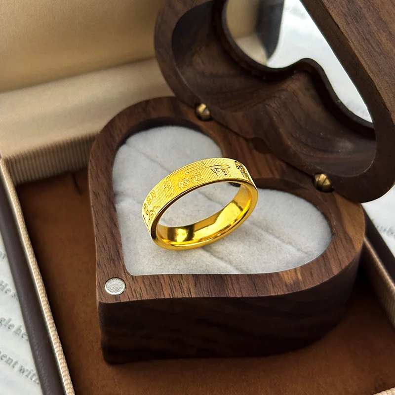 

Elegant & Temperamental Versatile Fu Character Lucky Ring For Women 24K Gold AU999 | Simple and timeless, gentle and generous