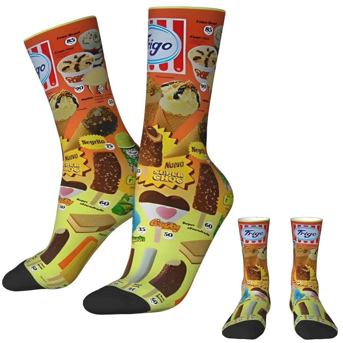 Funny Ice Cream Socks Winter Stockings Trendy Men Medium Soft Socks Custom Running Sports Non Slip Socks