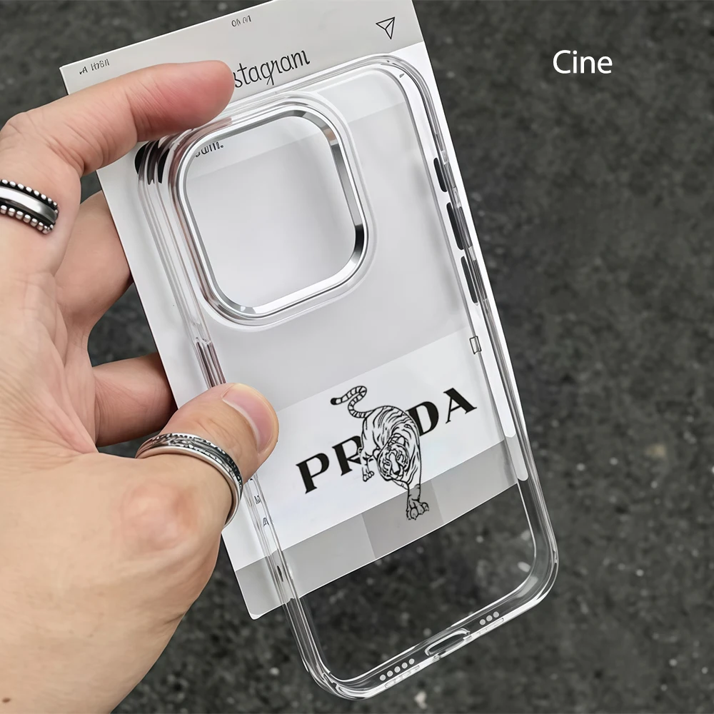 Luxury Large Window Candy Color Border Phone Case For iPhone 18 17 16 15 14 13 Pro Max Transparent  Italy Tiger Fashion
