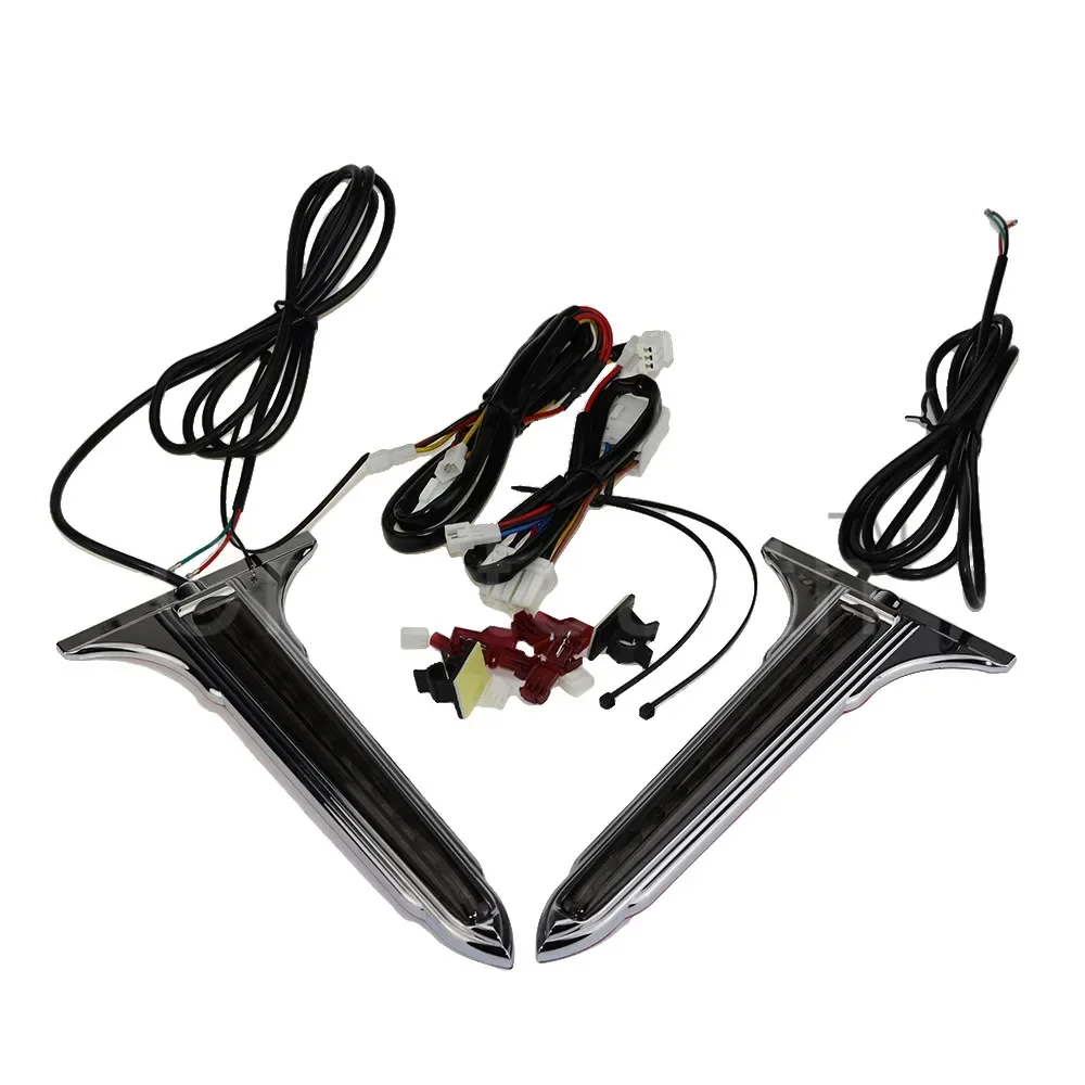 Motorcycle Wedge LED Brake Tail Light Rear Saddlebag Accents Lights With Smoke Lens For Harley Touring Road Glide King 1993-2013