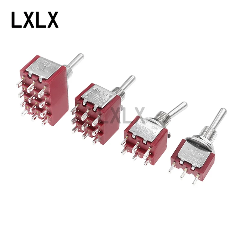 20PCS Red Toggle Switch MTS-403 MTS-402 MTS-303 MTS-203 MTS-202 MTS-103 Mini Rocker Switches ON/OFF/ON ON/ON