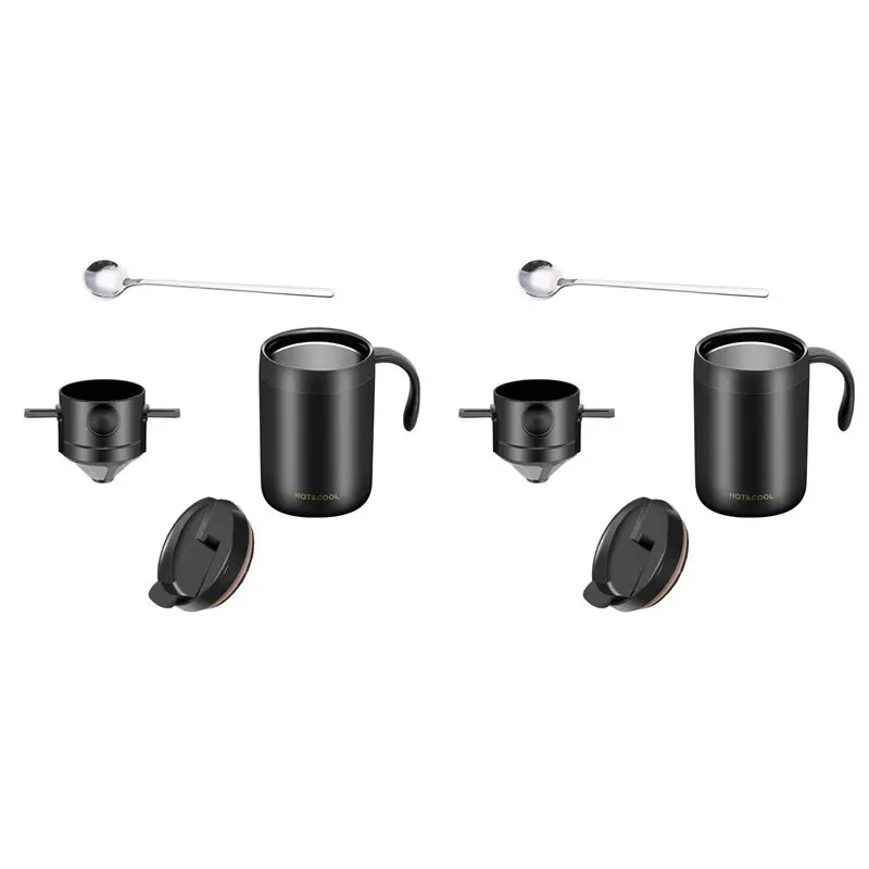 

CHCH 2X Hand-Washed Coffee Cup Hand-Washed Dripping Insulation Coffee Cup Portable Coffee Brewing Set