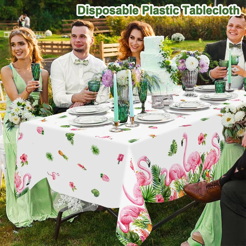 Hawaiianische Partydekoration, Palmenblätter, Einweg-Tischdecke, Tischüberzug, tropische Sommer- und Strandartikel, Luau-Geburtstagsparty-Dekoration – Detail 6