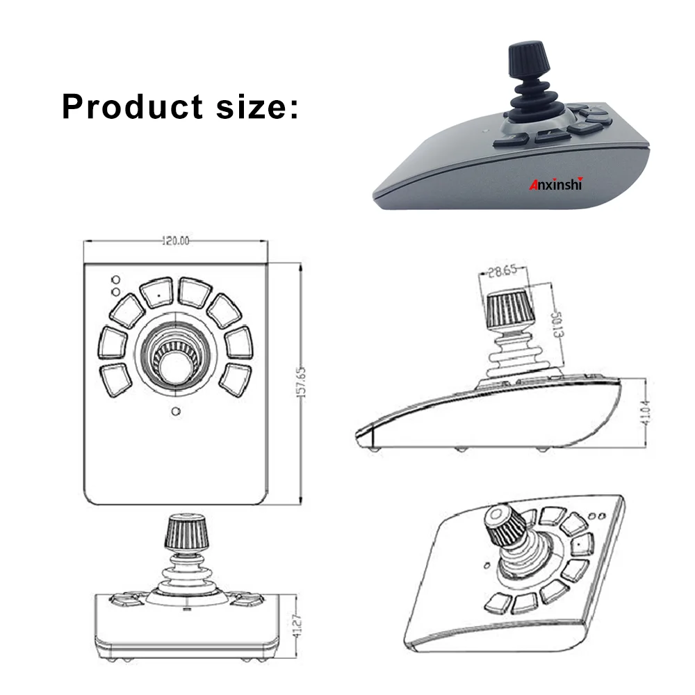 Anxinshi Mini USB Hub Video Surveillance Joystick CCTV Controller PTZ Management& Window 8 10 Manage Software Platform Nuuo