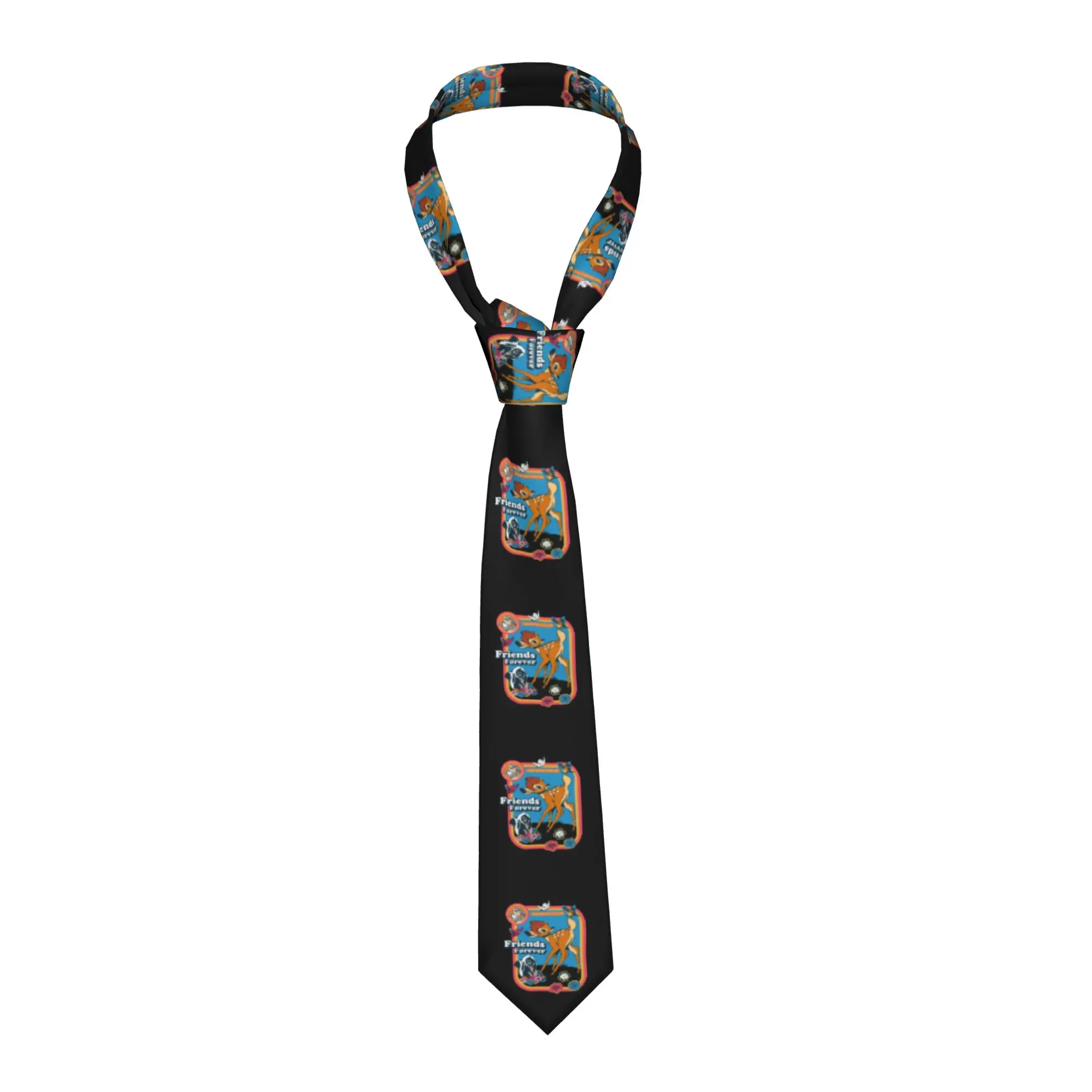 

Формальные галстуки с мультяшным оленёнком Бэмби для бизнеса, индивидуальные мужские галстуки в стиле аниме