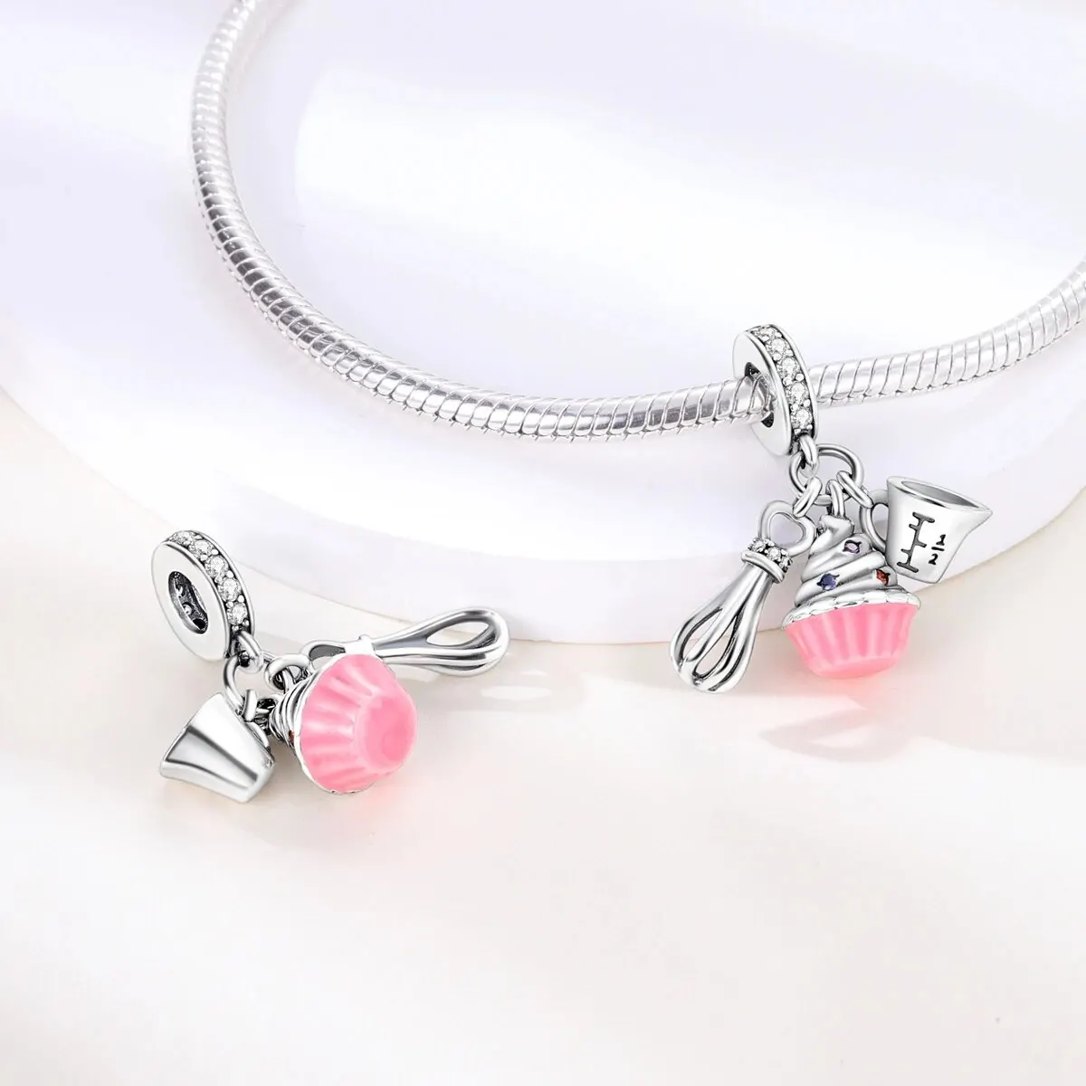 MULA 1PC Silver Plated Dangle Charms Lipstick Plane Insect Pendants Fit Original Bracelet Beads DIY Fashion Jewelry