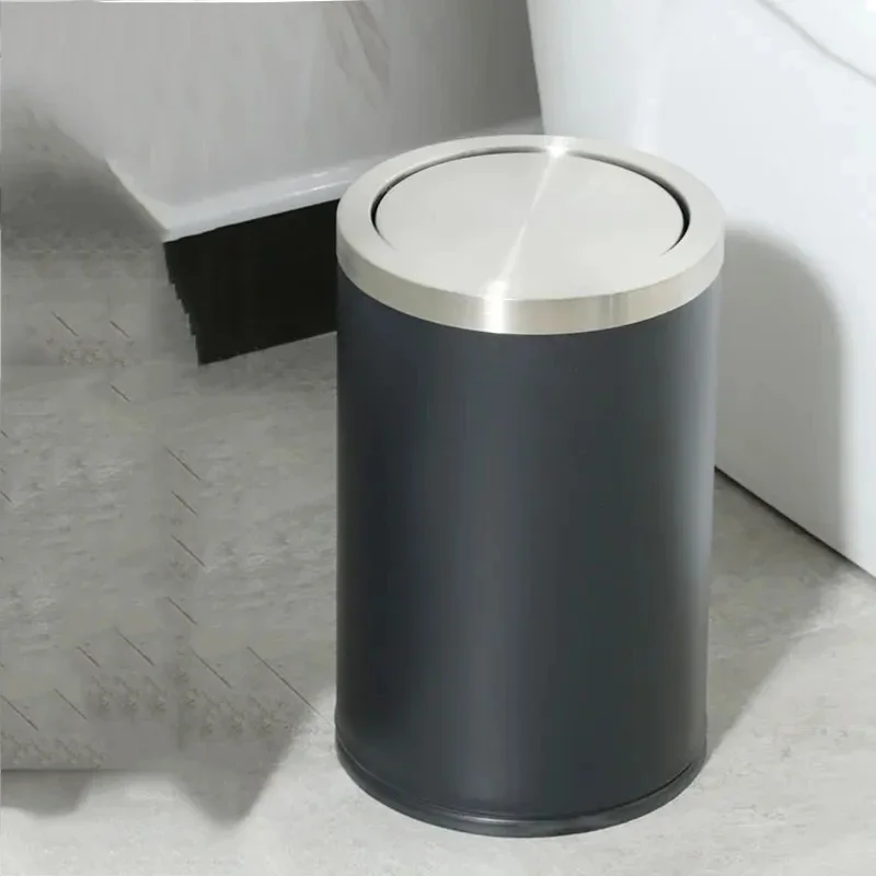 304 Stainless Steel Trash Can Golden Bedroom Bathroom Trash Can Bread Bin Portable Toilet Basurero Cocina Household Merchandises