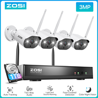 ZOSI 3MP Wireless Security Cameras System with 8channel H.265 2K CCTV NVR & 3MP HD Outdoor IP Camera WiFi Video Surveillance Kit