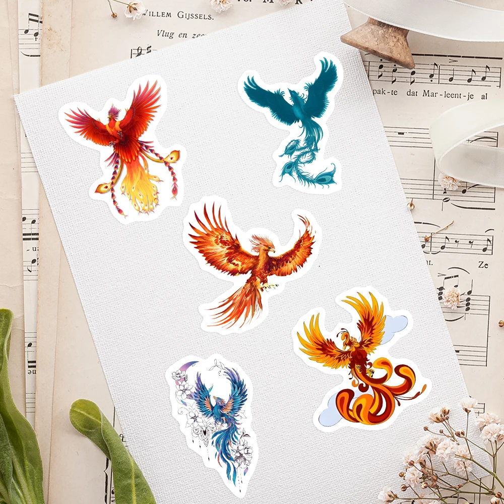 Cool Phoenix Animal Stickers for Laptop Luggage Skateboard Refrigerator Graffiti Decals Kids Toy Aesthetic Decals PVC Waterproof