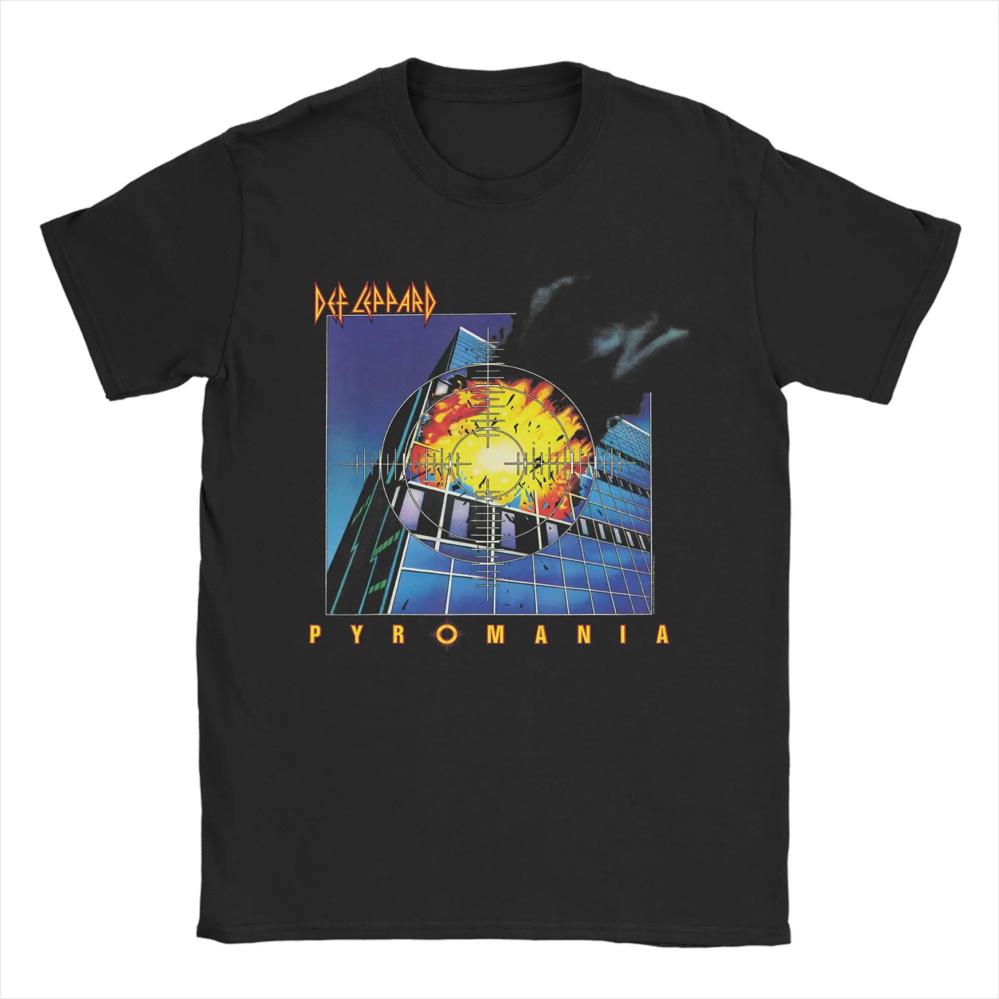 Men's Def Leppard Pyromania T Shirts  Pure Cotton Clothes Fashion Short Sleeve Crewneck Tees Birthday Present T-Shirts